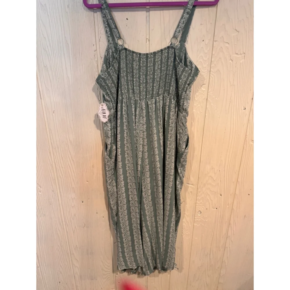AUW Jumpsuit Green White soft and stretchy Size 1X - Picture 5 of 12